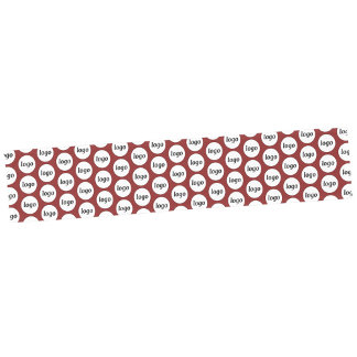 Logo Pattern Business Branding Burgundy Red Short Table Runner