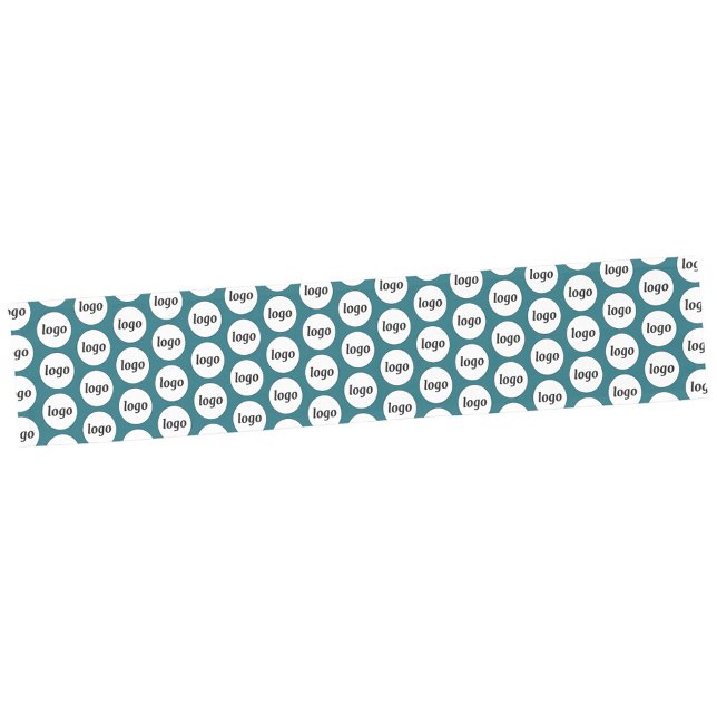 Logo Pattern Business Branding Teal Green Short Table Runner (Simple logo pattern business promotional teal green table runner)