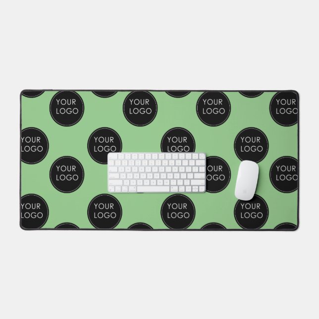 Logo Pattern Business Company Corporate Green Desk Mat (Keyboard & Mouse)