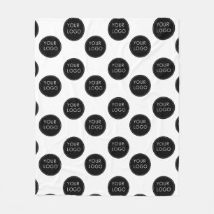 Logo Pattern Business Company Corporate White Fleece Blanket