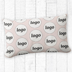 Logo Pattern Business Promotional Blush Pink Lumbar Cushion