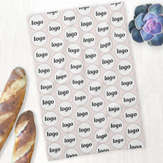 Logo Pattern Business Promotional Blush Pink Tea Towel