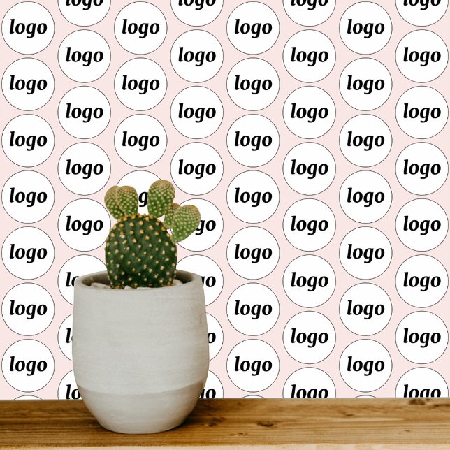 Logo Pattern Business Promotional Blush Pink Wallpaper (Logo pattern blush pink business promotional wallpaper)