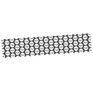 Logo Pattern Business Promotional Branding Black Short Table Runner