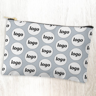 Logo Pattern Business Promotional Branding Blue Accessory Pouch