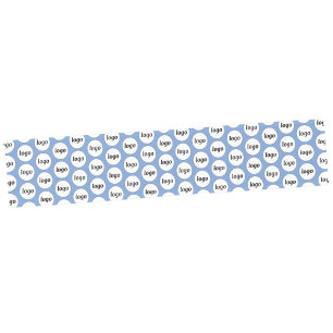 Logo Pattern Business Promotional Branding Blue Short Table Runner