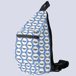 Logo Pattern Business Promotional Branding Blue Sling Bag