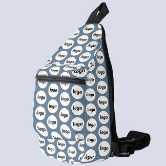 Logo Pattern Business Promotional Branding Blue Sling Bag