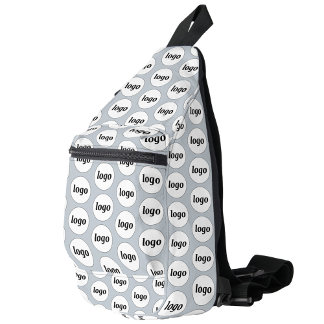Logo Pattern Business Promotional Branding Blue Sling Bag