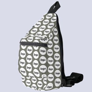 Logo Pattern Business Promotional Branding Green Sling Bag