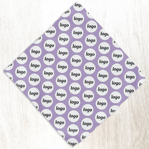 Logo Pattern Business Promotional Branding Lilac Bandana