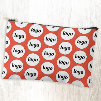 Logo Pattern Business Promotional Branding Orange Accessory Pouch