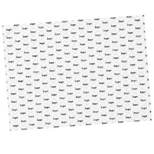 Logo Pattern Business Promotional Branding White Tablecloth