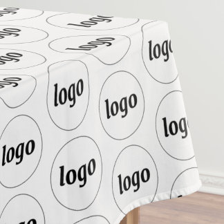 Logo Pattern Business Promotional Branding White Tablecloth