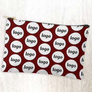 Logo Pattern Business Promotional Burgundy Red Accessory Pouch