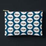 Logo Pattern Business Promotional Teal Green Accessory Pouch<br><div class="desc">Add your own logo to this design.  Minimalist and professional.  Great for a promotional product for your employees,  staff,  clients and customers. Ideal for trade shows,  travel,  corporate or sporting events and giveaways. For other versions,  see the collection.</div>