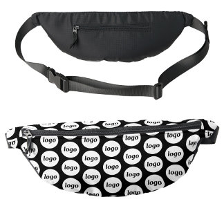 Logo Pattern Promotional Business Black Bum Bags