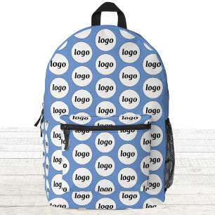 Logo Pattern Promotional Business Blue Printed Backpack