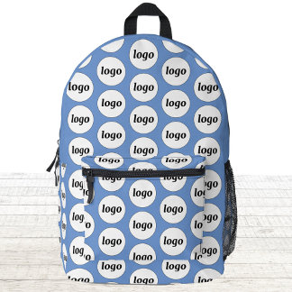 Logo Pattern Promotional Business Blue Printed Backpack