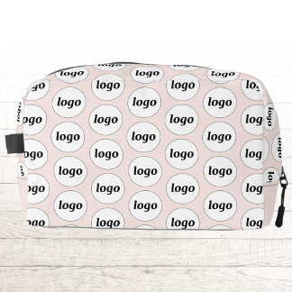 Logo Pattern Promotional Business Blush Pink Dopp Kit