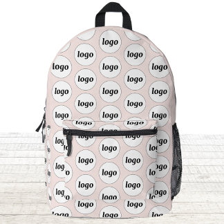 Logo Pattern Promotional Business Blush Pink Printed Backpack