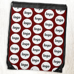 Logo Pattern Promotional Business Burgundy Drawstring Bag<br><div class="desc">Add your own logo to this design.  Minimalist and professional.  Great for a promotional product for your team,  employees,  staff,  clients and customers. Ideal for trade shows and corporate events.  For other versions,  see the collection.</div>