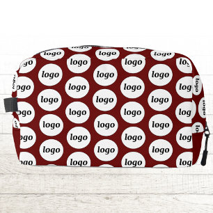 Logo Pattern Promotional Business Burgundy Red Dopp Kit