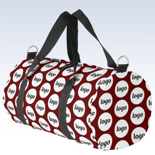Logo Pattern Promotional Business Burgundy Red Duffle Bag
