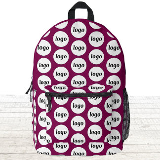 Logo Pattern Promotional Business Magenta Pink Printed Backpack