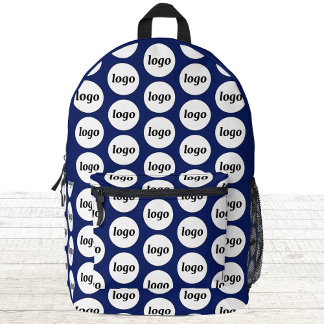 Logo Pattern Promotional Business Navy Blue Printed Backpack