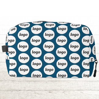 Logo Pattern Promotional Business Teal Green Dopp Kit