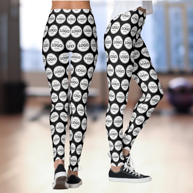 Logo Pattern Upload Black Leggings (Creator Uploaded)