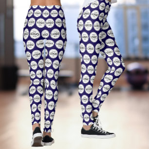 Logo Pattern Upload Navy Leggings