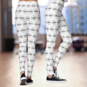 Logo Pattern Upload White Leggings