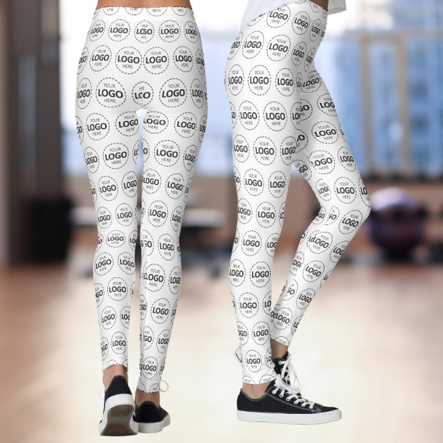 Logo Pattern Upload White Leggings (Creator Uploaded)