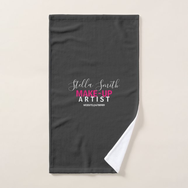 logo Personalised Makeup Artist Standard Hand Towel (Hand Towel)
