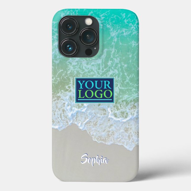 Logo, Photo, Art, Gentle Ocean Waves, Script Name Case-Mate iPhone Case (Back)