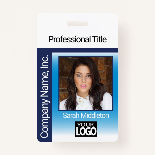 Logo Photo Badge - Blue ID Badge (Front)