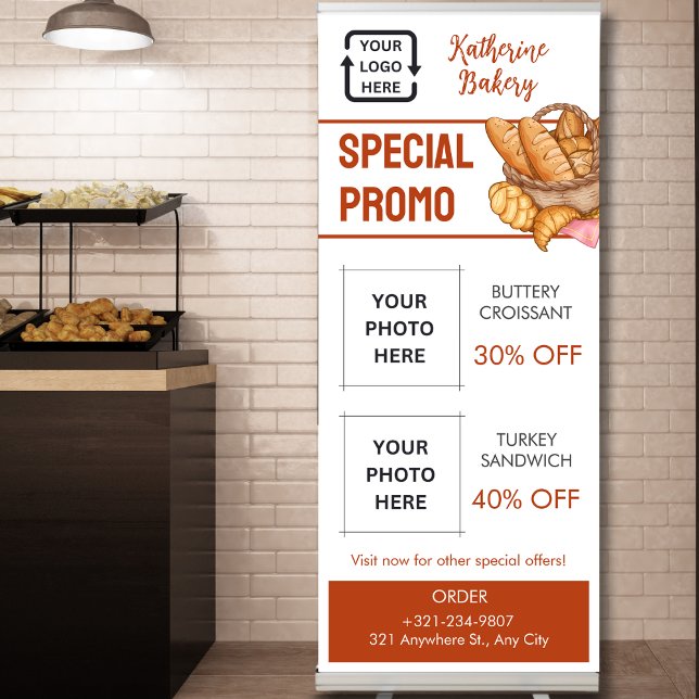 Logo Photo Bakery Business Retractable Banner (Creator Uploaded)