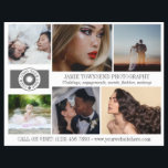 Logo Photo Collage Professional Photographer QR Flyer<br><div class="desc">Marketing flyer for a professional photographer personalised with your photos, logos, contact information, custom text, and QR code. Professional photographer flyer to promote your business personalised with six photos on on side along with your logo, business name, tagline, and contact info. On the back, add your logo, QR code and...</div>