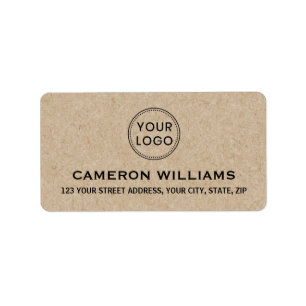 Logo photo graphic Kraft look return address Label