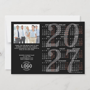 Logo Photo Info Black Calendar 2027 Magnetic Card