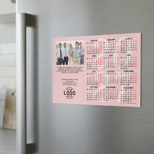 Logo Photo Info Blush Calendar 2027 Magnetic Card