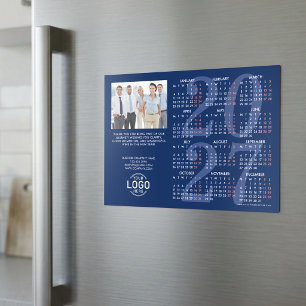 Logo Photo Info Navy Calendar 2027 Magnetic Card