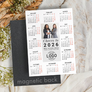 Logo Photo Modern Calendar 2026 Magnetic Card