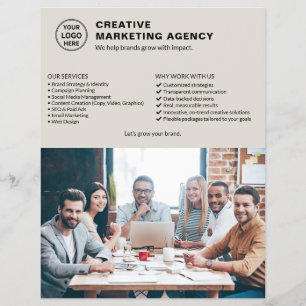 Logo Photo QR Neutral Marketing Business Flyer