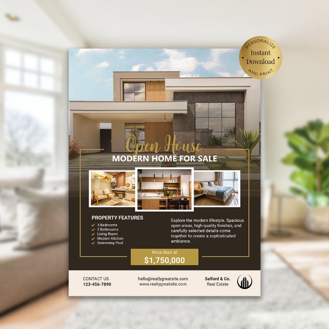 Logo Photo Real Estate Open House Template Flyer (Logo Photo Real Estate Open House Template Flyer)