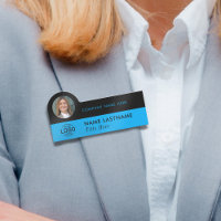 Logo Photo Stylish Sleek Sky Blue Black Business