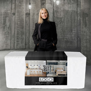 Logo Photo Table Runner Banner Real Estate QR Code Tapestry