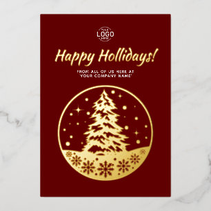 Logo PineTree Gold Burgundy Calendar Holidays Card
